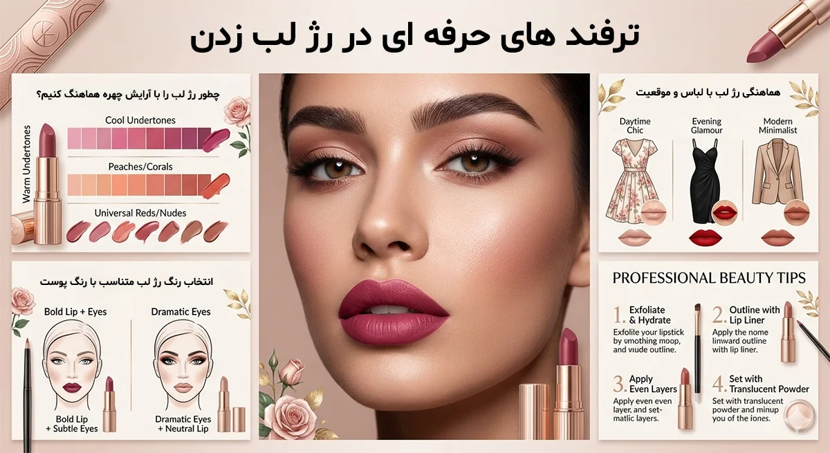 ترفند ها و نکات رژ لب زدن به سبک حرفه ای ها