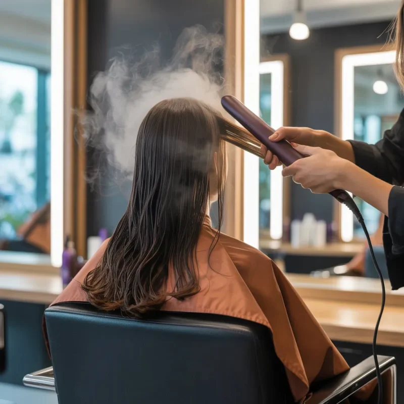 عکس مو های در حال کراتین