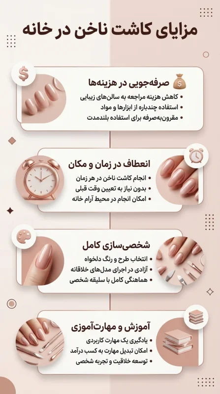 مزایا کاشت ناخن در خانه