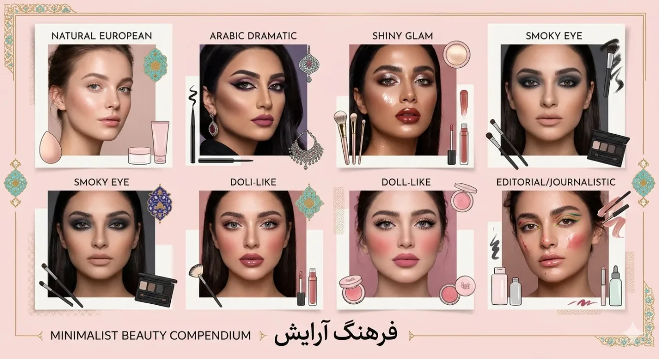 مقایسه سبکهای میکاپ مجلسی و عروس در مشهد